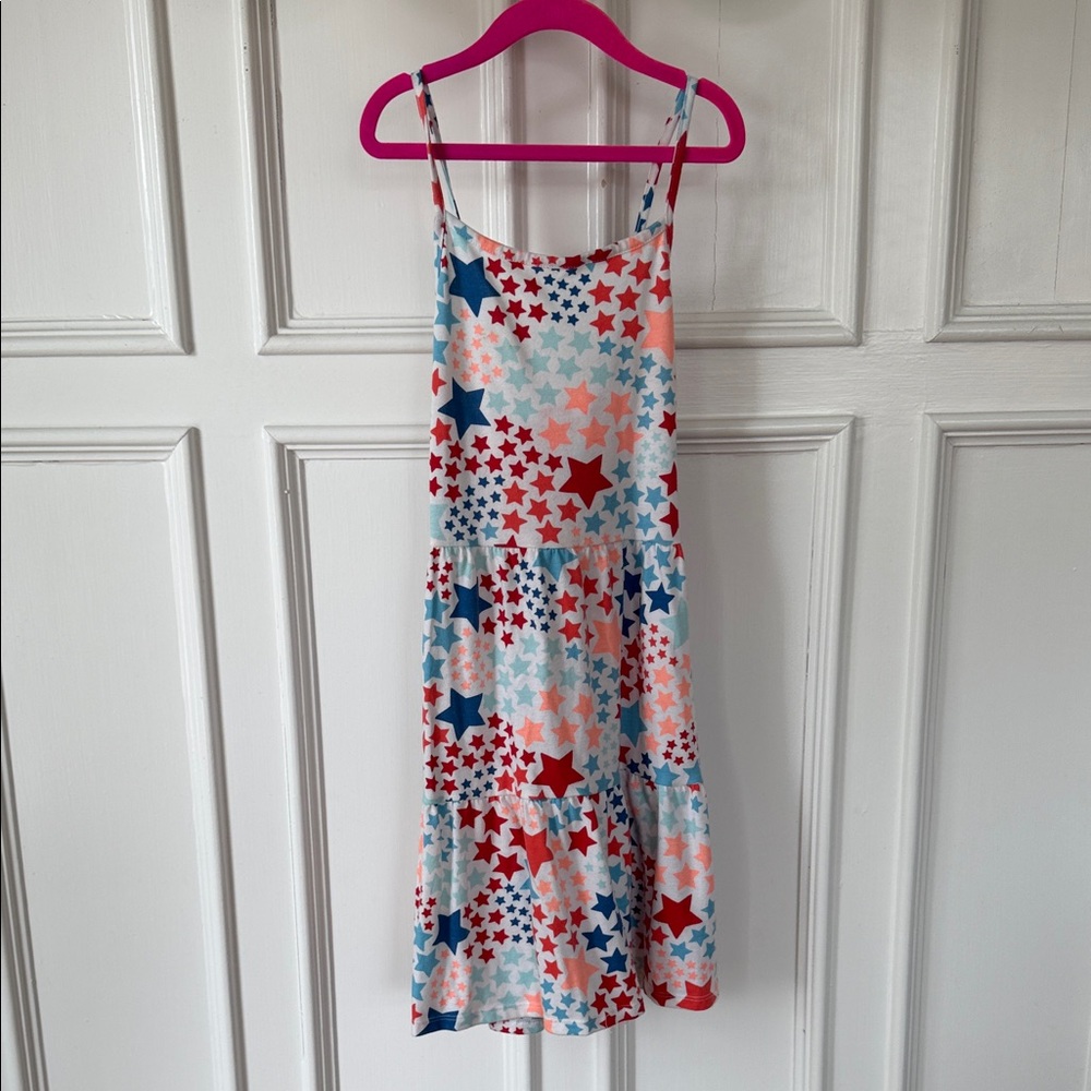 Girls Size L(10/12) Cat & Jack Star Print Spaghetti-Strap Dress
